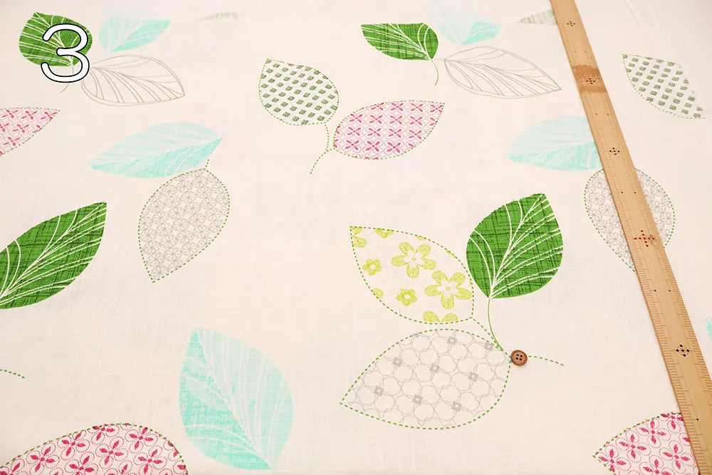 Made in Korea C/L Double-width Printed Fabric - Leaf - nomura tailor