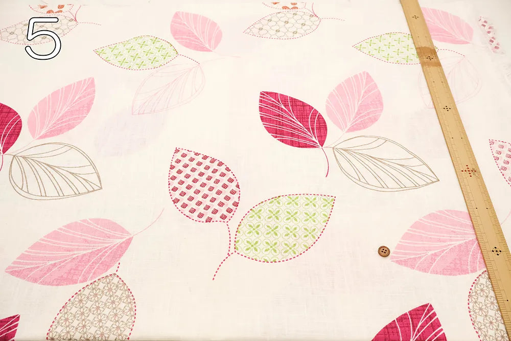 Made in Korea C/L Double-width Printed Fabric - Leaf - nomura tailor