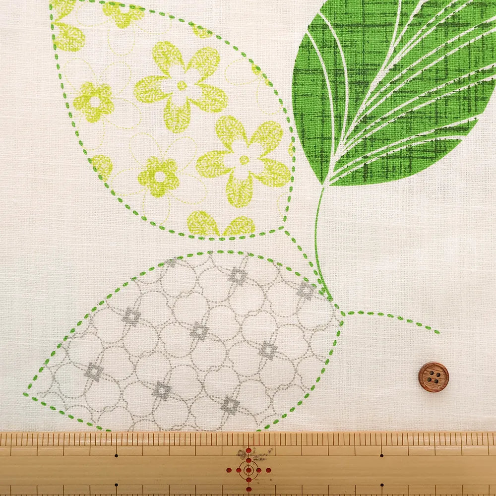 Made in Korea C/L Double-width Printed Fabric - Leaf - nomura tailor