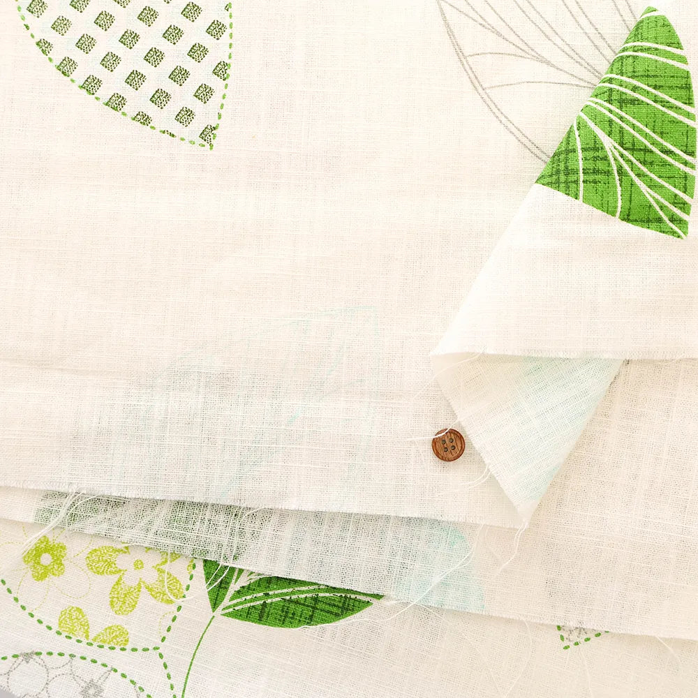 Made in Korea C/L Double-width Printed Fabric - Leaf - nomura tailor