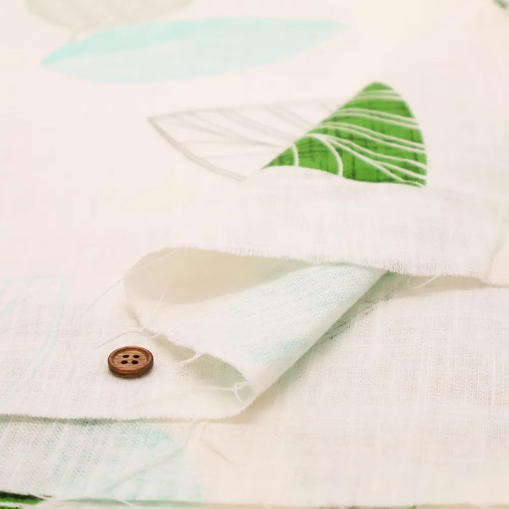 Made in Korea C/L Double-width Printed Fabric - Leaf - nomura tailor