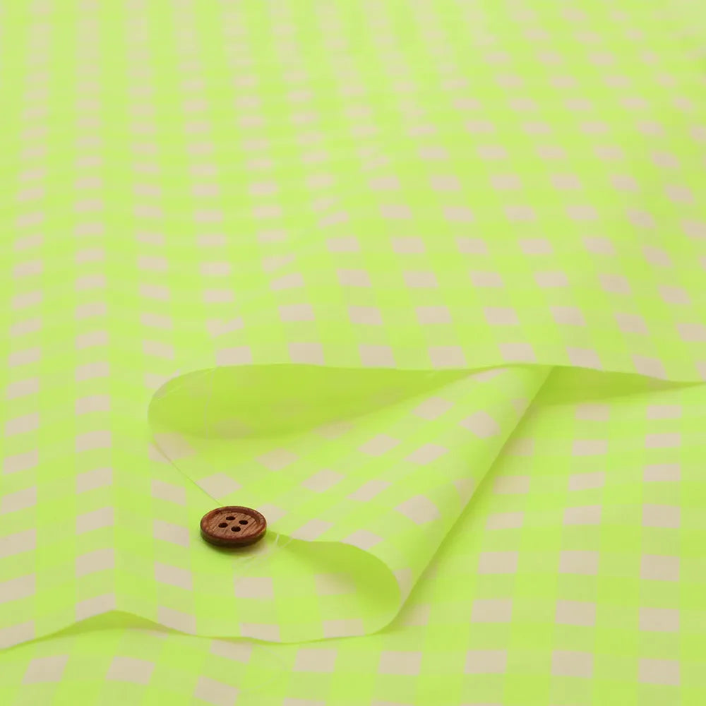 Made in China Cotton Fluorescent Gingham Yarn-Dyed Check Fabric - nomura tailor
