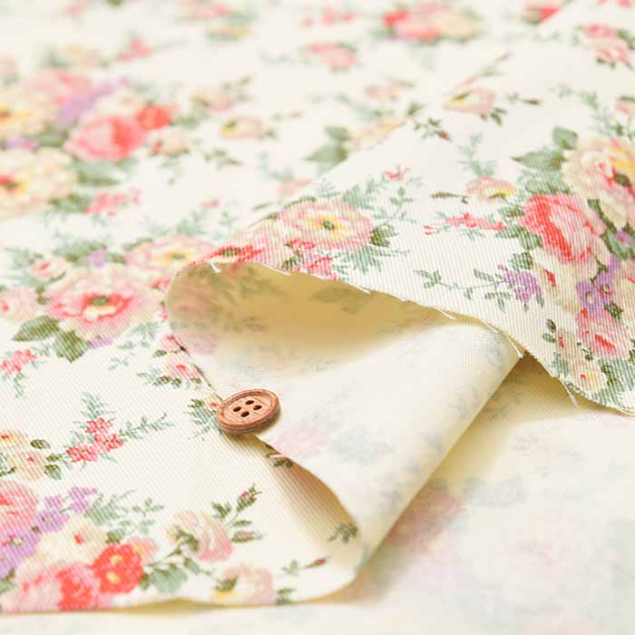 Cotton twill printed fabric Bouquet - nomura tailor