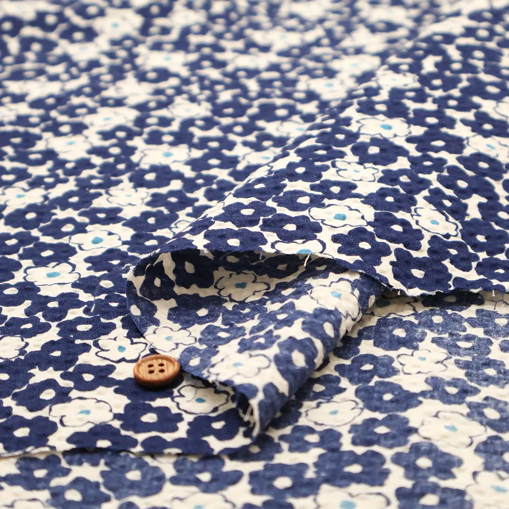 Cotton PoplinCotton 80 Lawn Ripple-printed Fabric - Flower - nomura tailor
