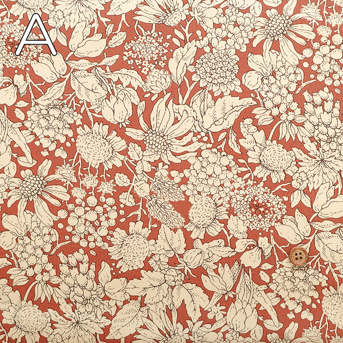 Cotton Twill Printed Fabric - Scabiosa - nomura tailor