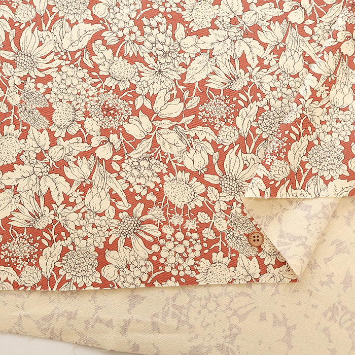 Cotton Twill Printed Fabric - Scabiosa - nomura tailor
