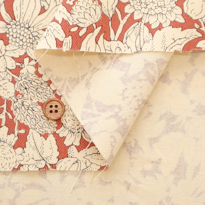 Cotton Twill Printed Fabric - Scabiosa - nomura tailor