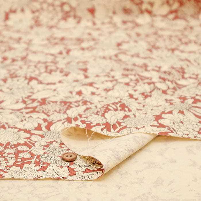 Cotton Twill Printed Fabric - Scabiosa - nomura tailor