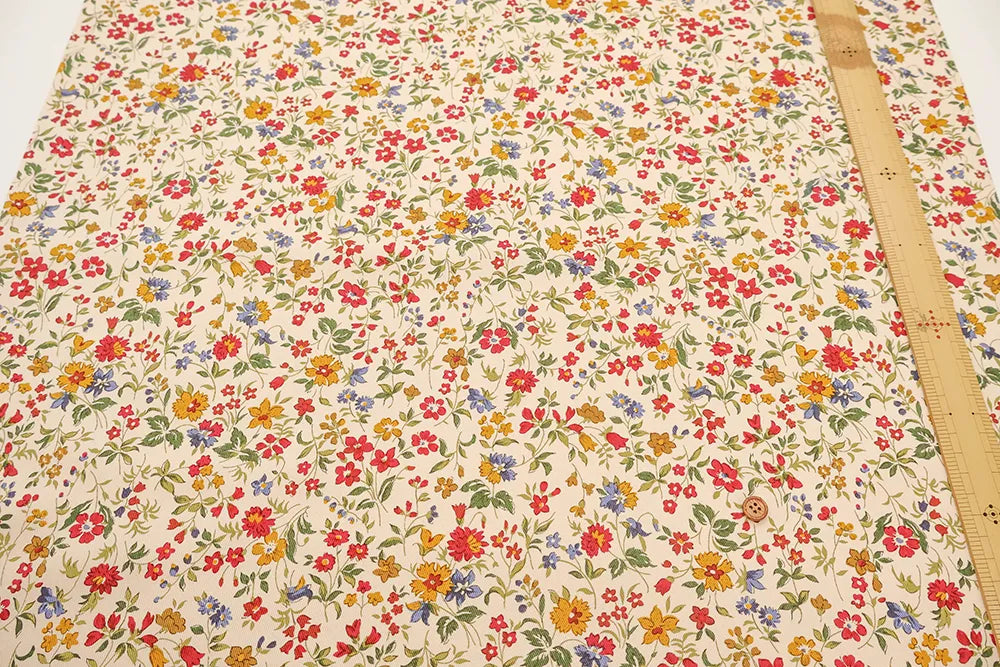 Cotton Twill Printed Fabric - Flower - nomura tailor
