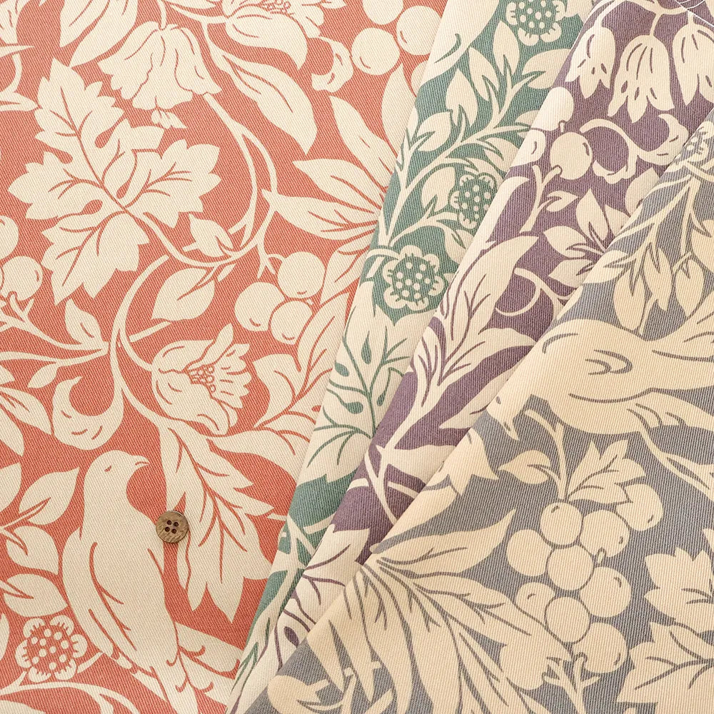Cotton Twill Printed Fabric - Fruit and birds - nomura tailor