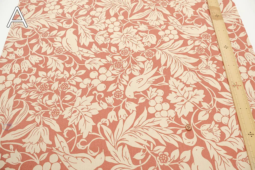 Cotton Twill Printed Fabric - Fruit and birds - nomura tailor