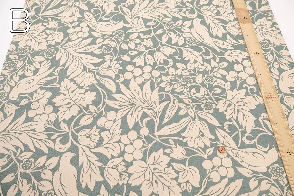 Cotton Twill Printed Fabric - Fruit and birds - nomura tailor