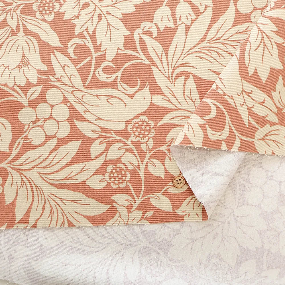 Cotton Twill Printed Fabric - Fruit and birds - nomura tailor