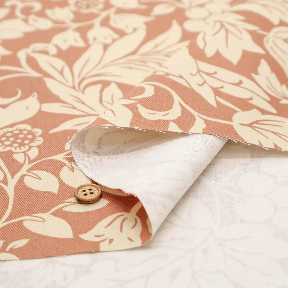 Cotton Twill Printed Fabric - Fruit and birds - nomura tailor
