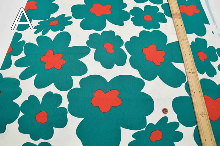 Cotton twill print fabric Scandinavian style flower - nomura tailor