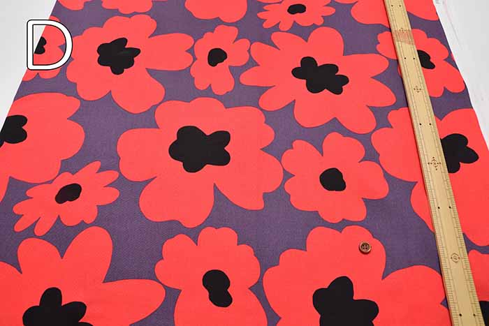 Cotton twill print fabric Scandinavian style flower - nomura tailor