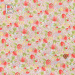 Cotton broadcloth print fabric with small flowers and strawberries - nomura tailor