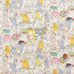 C/L Canvas Printed Fabric Party Cat - nomura tailor