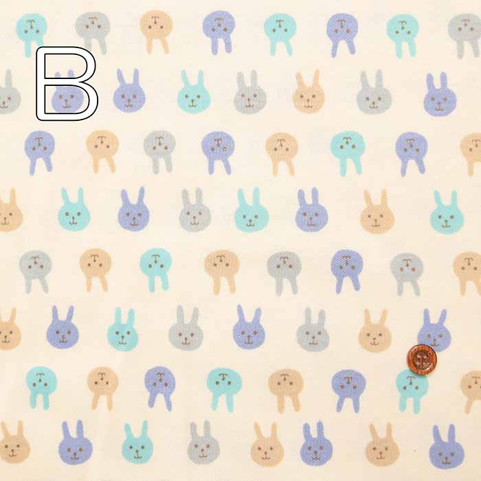 Cotton smooth printed fabric Usapyon - nomura tailor