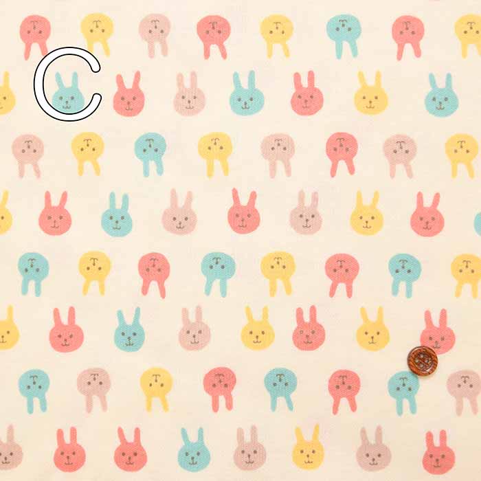 Cotton smooth printed fabric Usapyon - nomura tailor