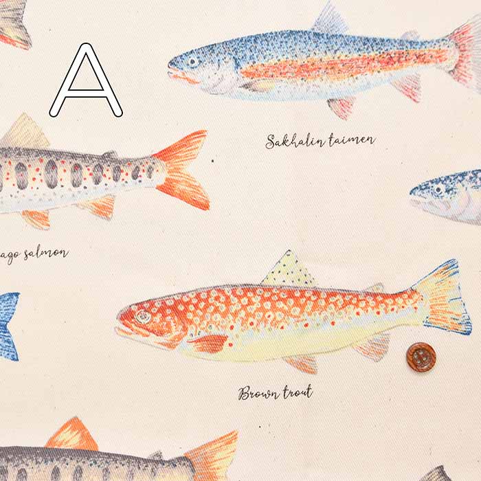 Cotton twill print fabric fish - nomura tailor