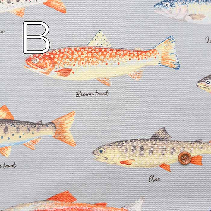 Cotton twill print fabric fish - nomura tailor