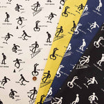 Cotton twill printed fabric Skateboard pictogram - nomura tailor