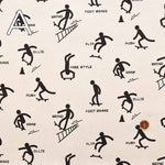 Cotton twill printed fabric Skateboard pictogram - nomura tailor