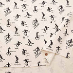 Cotton twill printed fabric Skateboard pictogram - nomura tailor