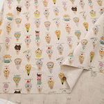 C/L Canvas Printed Fabric Ice Cat - nomura tailor