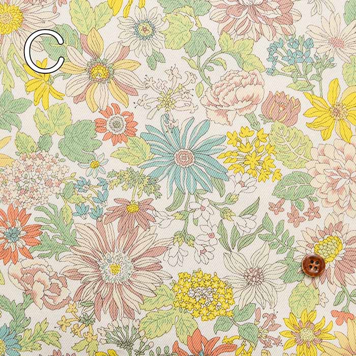 Cotton twill printed fabric Flower - nomura tailor