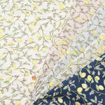 Cotton poplin ripple printed fabric Lemon - nomura tailor