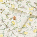 Cotton poplin ripple printed fabric Lemon - nomura tailor