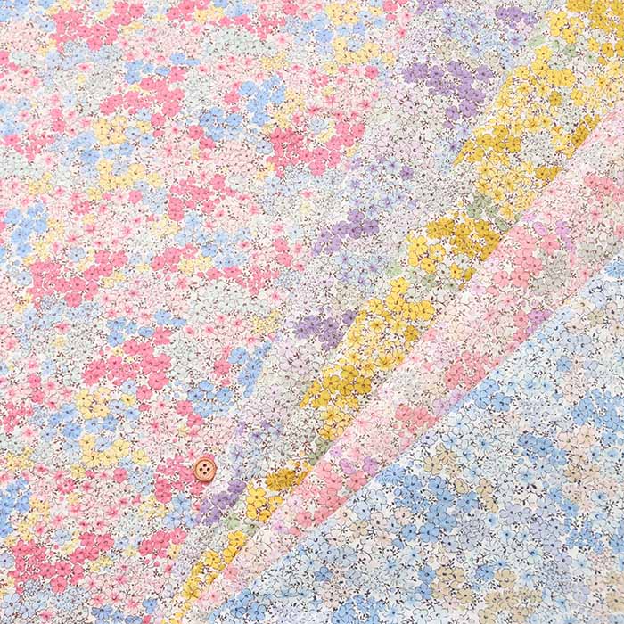 Cotton Poplin Ripple Print Fabric Flower - nomura tailor