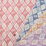 Cotton broadcloth print fabric Lattice flower - nomura tailor