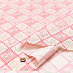 Cotton broadcloth print fabric Lattice flower - nomura tailor