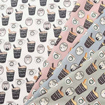 Cotton twill printed fabric Barista Bear - nomura tailor