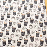 Cotton twill printed fabric Barista Bear - nomura tailor