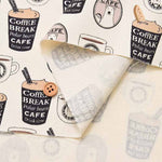 Cotton twill printed fabric Barista Bear - nomura tailor