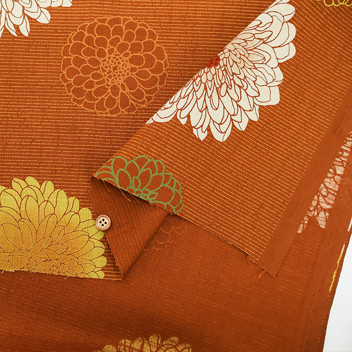 Cotton Southern Cross Fabric Discharge Printing - Ori-Ji Chrysanthemum