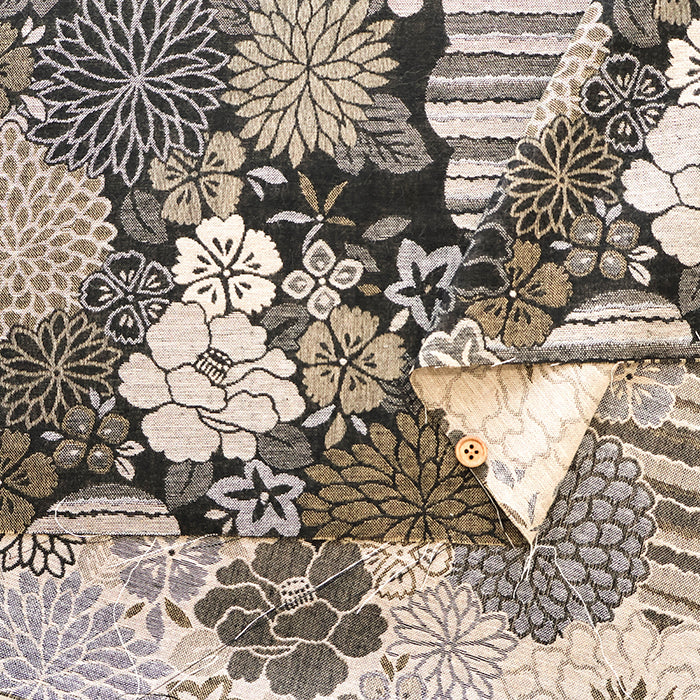 Cotton Double-layered Jacquard Fabric - Four Seasons Flower Weave - nomura tailor