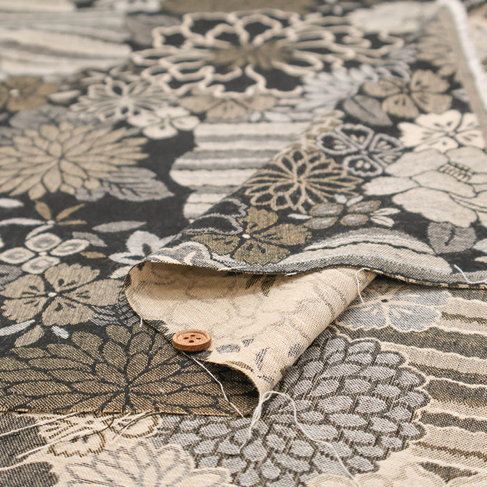 Cotton Double-layered Jacquard Fabric - Four Seasons Flower Weave - nomura tailor
