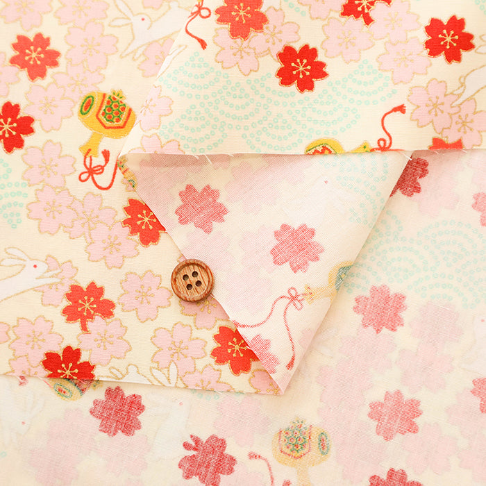 Cotton Broadcloth Fabric - Izumo Rabbit - nomura tailor