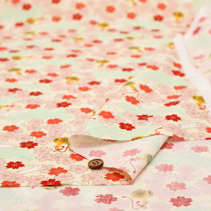 Cotton Broadcloth Fabric - Izumo Rabbit - nomura tailor