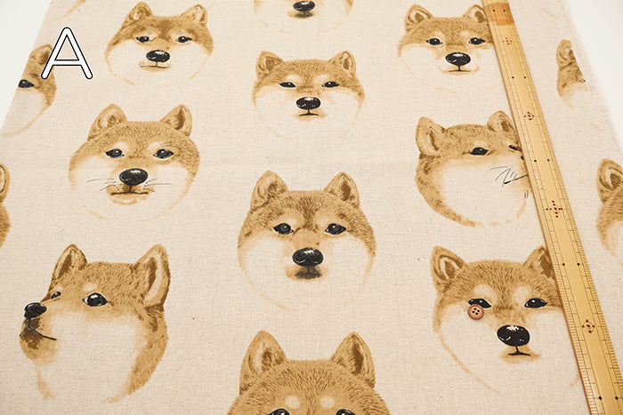 C/L Canvas Print Fabric - Shiba Dog - nomura tailor