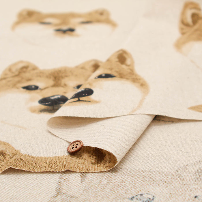 C/L Canvas Print Fabric - Shiba Dog - nomura tailor