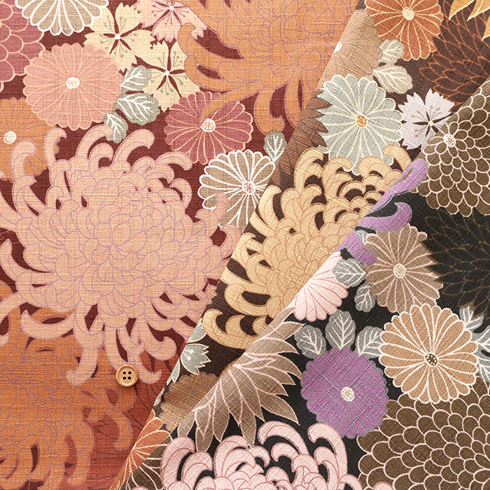 Cotton Southern Cross Printed Fabric - Stencil-Dyed Floral Motif - nomura tailor