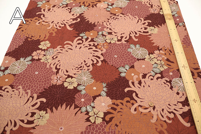 Cotton Southern Cross Printed Fabric - Stencil-Dyed Floral Motif - nomura tailor