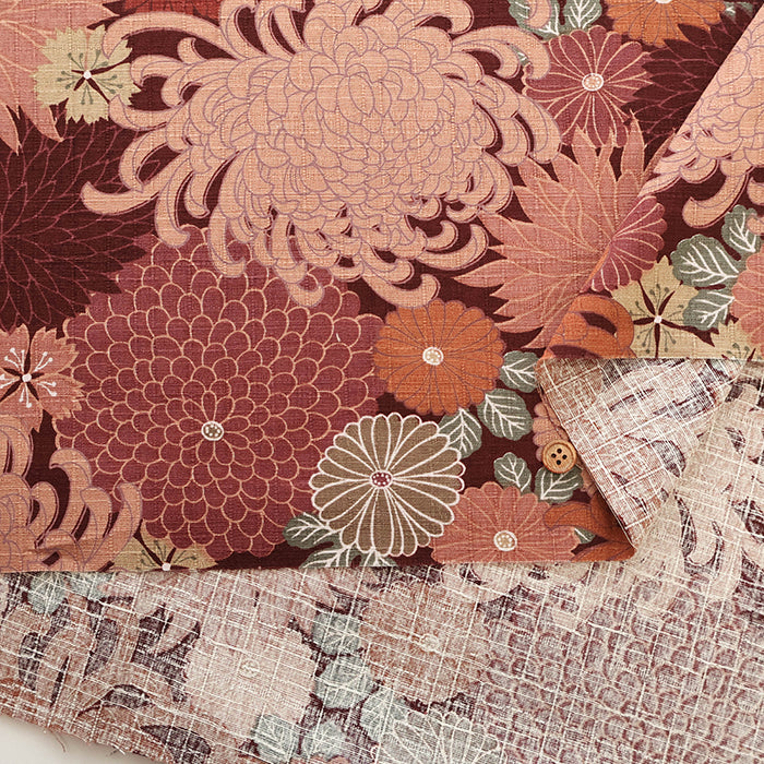 Cotton Southern Cross Printed Fabric - Stencil-Dyed Floral Motif - nomura tailor