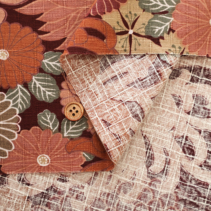 Cotton Southern Cross Printed Fabric - Stencil-Dyed Floral Motif - nomura tailor